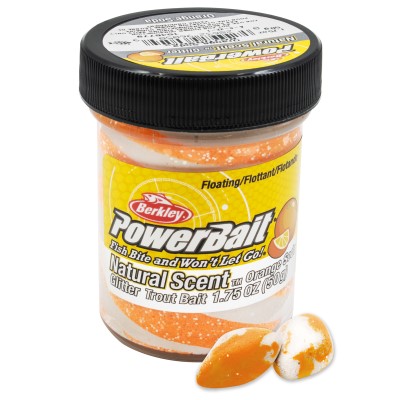 Berkley PowerBait Trout Bait Fruit Range Glitter, Orange Soda - 50g