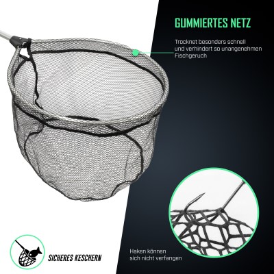 Predator Landing Net Kajakkescher 48cm - 49x44cm - gummiert