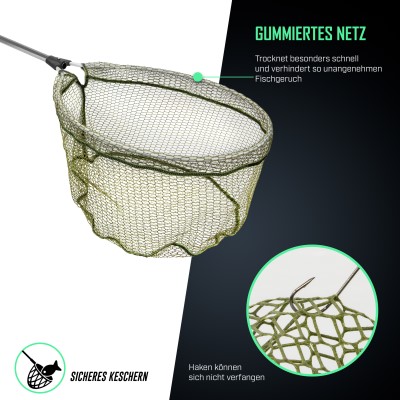 Rubber Landing Net Unterfangkescher 84cm - 58x46cm - gummiert