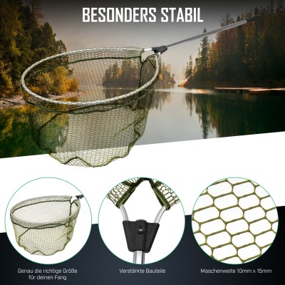 Rubber Landing Net Unterfangkescher 84cm - 58x46cm - gummiert