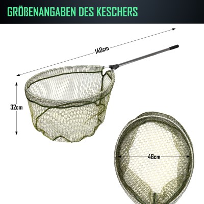 Rubber Landing Net Unterfangkescher 84cm - 58x46cm - gummiert