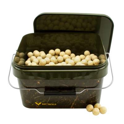 BAT-Tackle Böse Boilies im Realistric® Eimer, 2,5 kg, 18mm, Peach & Cream - snow white