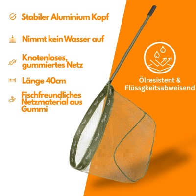 Roy Fishers Gummierter Kescherkopf - Raubfischkescher 40x43x28cm