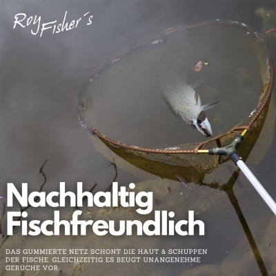 Roy Fishers Gummierter Kescherkopf - Raubfischkescher 40x43x28cm