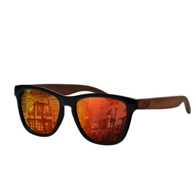 Legendfossil Polarisationsbrille Wood Sonnenbrille inkl. Case & Brillenputztuch - braun/schwarz