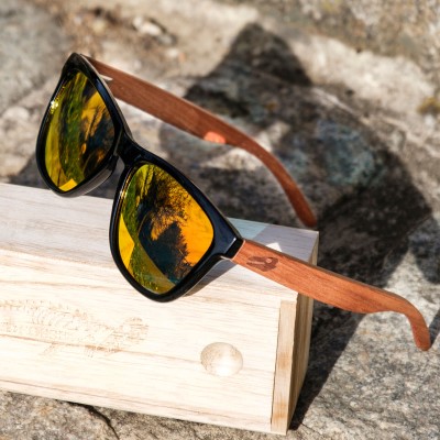 Legendfossil Polarisationsbrille Wood Sonnenbrille inkl. Case & Brillenputztuch - braun/schwarz