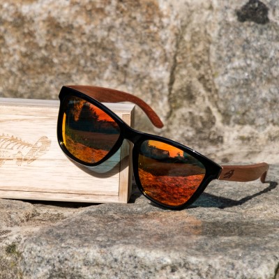 Legendfossil Polarisationsbrille Wood Sonnenbrille inkl. Case & Brillenputztuch - braun/schwarz