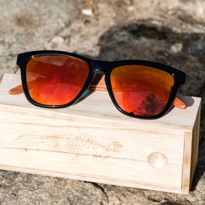 Legendfossil Polarisationsbrille Wood Sonnenbrille inkl. Case & Brillenputztuch - braun/schwarz