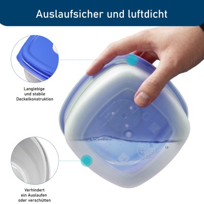 PrinceWare Fresh Box Set 5-tlg. eckig 375 - 3200ml mit Lüftung Blau