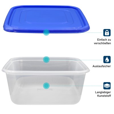 PrinceWare Fresh Box Set 7-tlg. eckig 220 - 4500ml, Blau