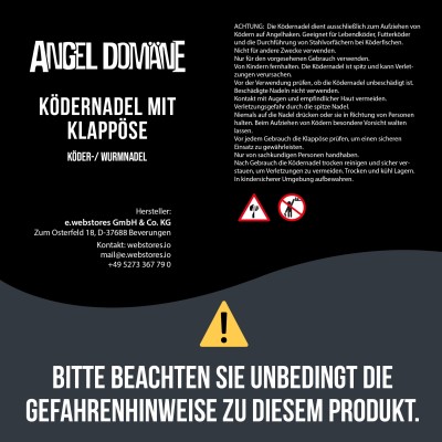 Angel Domäne Ködernadel mit Klappöse 3 Stück