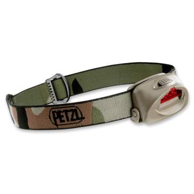 Petzl Tactikka, Stirnlampe mit 4 Leuchtstufen, PC2 camouflage,