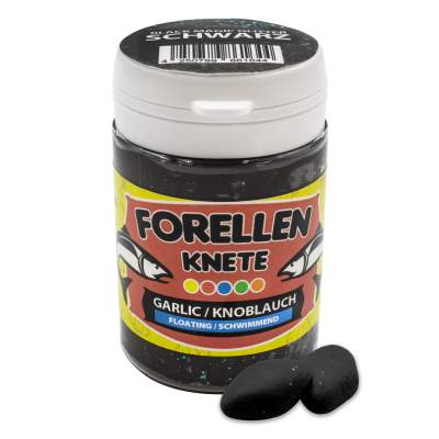 Troutlook Trout Bait Forellenknete mit Knoblauch, Black Magic Glitter schwarz - 50g