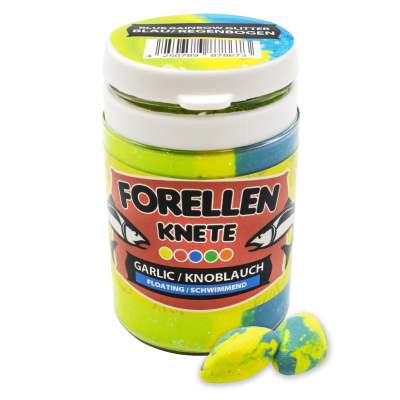 Troutlook Trout Bait Forellenknete mit Knoblauch Blue Rainbow Glitter blau/Regenbogen - 50g