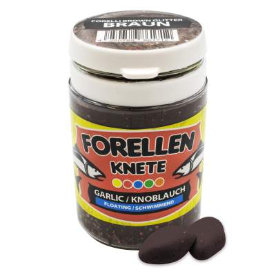 Troutlook Trout Bait Forellenknete mit Knoblauch, Forelli Brown Glitter braun - 50g