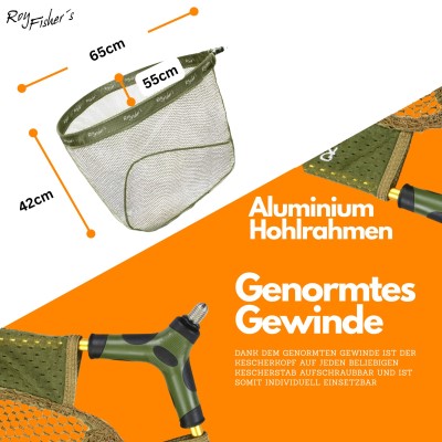 Roy Fishers Gummierter Kescherkopf 65x55x42cm