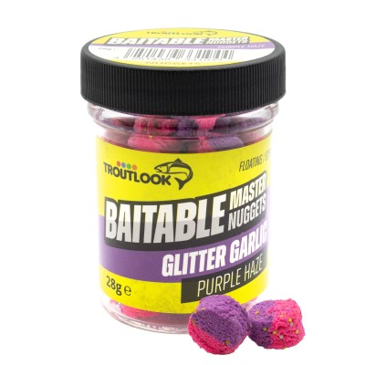 Troutlook Baitable Master Nuggets, schwimmend - Glitter Garlic - Purple Haze - 28g