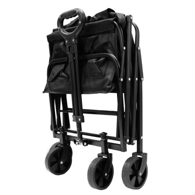 NAYVER 4 Wheel Camping Trolley - faltbarer Handwagen Schwarz - 4,6kg - Tragkraft 80kg - 1 Stück