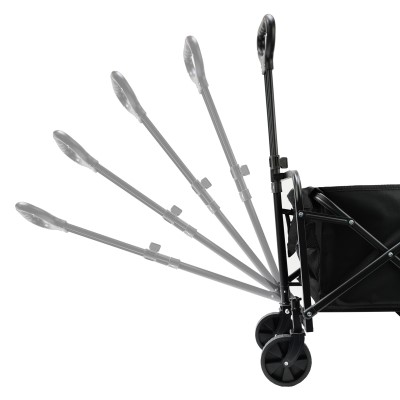 NAYVER 4 Wheel Camping Trolley - faltbarer Handwagen Schwarz - 4,6kg - Tragkraft 80kg - 1 Stück