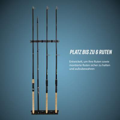 Pro Tackle Rod Rack Wandrutenhalter für 6 Ruten