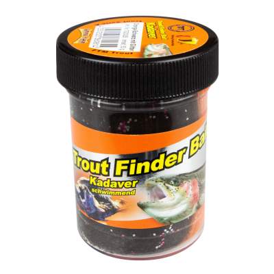 FTM Trout Finder Bait Kadaver Forellenteig Orange-Schwarz mit Glitter - 50g - schwimmend