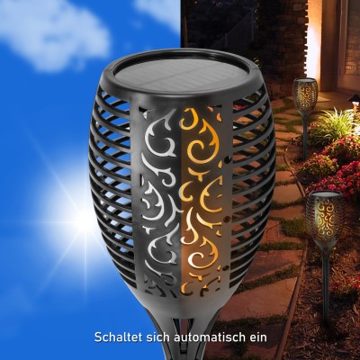 Solar LED Flackerlampe 3-er Set,