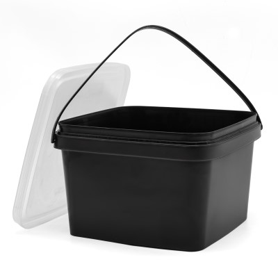 EuroCatch Eimer (wiederverschließbar) schwarz - transparenter Deckel - 2,5l