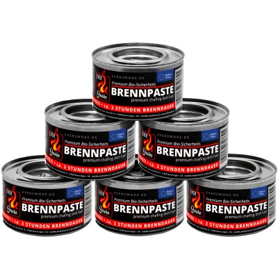 Eversmoke Premium Sicherheits Brennpaste / Brenngel, 200g, 6 Stück