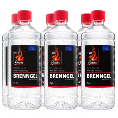 Eversmoke Premium Bio-Sicherheits Brenngel - Brennpaste 1 Liter, 6 Stück