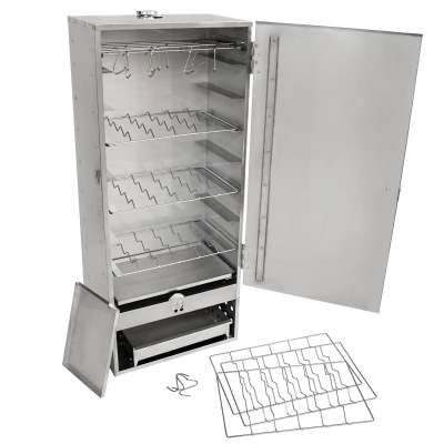 Eversmoke Räucherofen Set Edelstahl Jumbo VA inkl. Mehl, Lake & Thermometer 46x28x110cm