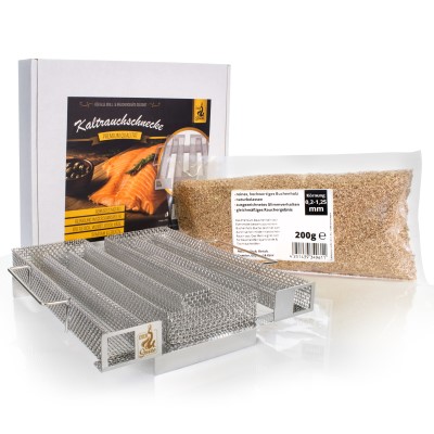 Eversmoke Sparbrand Kaltrauchschnecke  Jaeger-Brand  mit Räuchermehl, 225mm - 175mm - 45mm