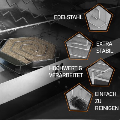 Eversmoke Sparbrand Kaltrauchschnecke Hexagon mit Räuchermehl Kaltrauchgenerator 200mm - 180mm - 50mm