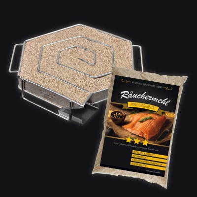 Eversmoke Sparbrand Kaltrauchschnecke Hexagon mit Räuchermehl Kaltrauchgenerator 200mm - 180mm - 50mm