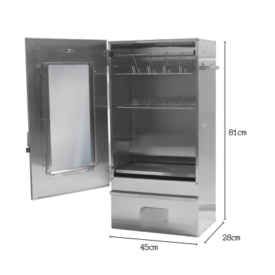 Eversmoke Räucherofen Edelstahl ‚Excellent II Medium‘ Sichtfenster & Thermometer - 45x28x81cm