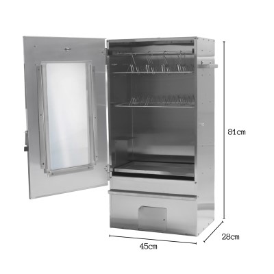 Eversmoke Räucherofen ‚Excellent II Medium‘ medium - 44x28x80,5cm - 1Stück mit Scheibe incl Thermometer