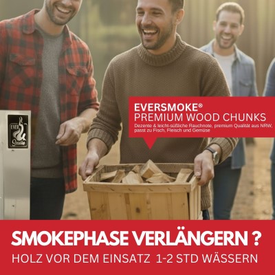 Eversmoke Räucherofen Excellent II (galvanisiert) Large Gas Sichtfenster & Thermometer - 44x28x120cm