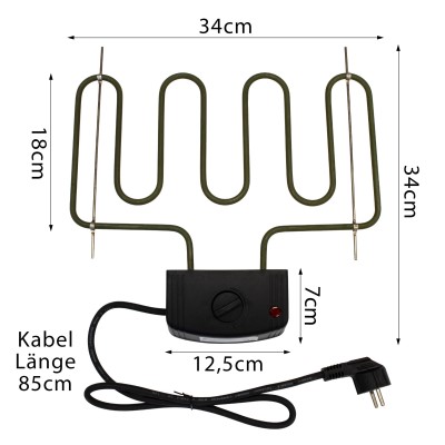Eversmoke Elektrisches Heizelement für Räucheröfen 33x34cm - 1500W - 2000W