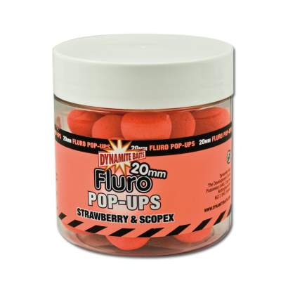 Dynamite Baits Fluro Pop Ups DY575, Strawberry & Scopex - (DY575) - 20mm - 150g