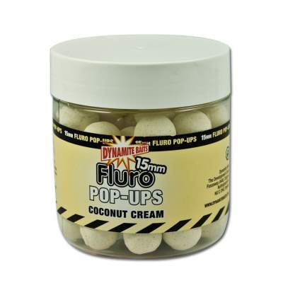 Dynamite Baits Fluro Pop Ups DY576, Coconut Cream - (DY576) - 15mm - 150g