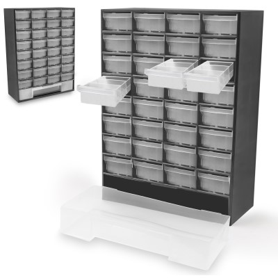 Fatbox Sortimentsbox mit 33 Schubladen (Kleinteilemagazin für Jigköpfe etc),