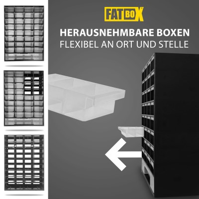 Fatbox Sortimentsbox mit 33 Schubladen (Kleinteilemagazin für Jigköpfe etc),