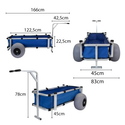 Pro Tackle Heavy Cargo Trolley Fishermen Handwagen 122 x 45 cm