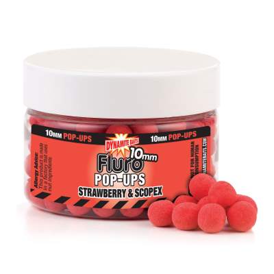 Dynamite Baits Strawberry Scopex Fluo Pop- Up Boilies 10mm, Strawberry Scopex - 10mm