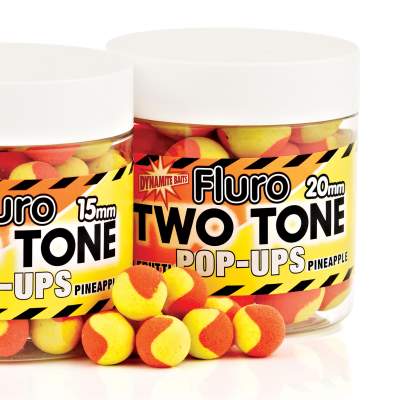 Dynamite Baits Tutti Frutti & Pineapple Fluro Two Tone Pop- Up Boilies 20mm, Tutti Frutti & Pineapple - 20mm