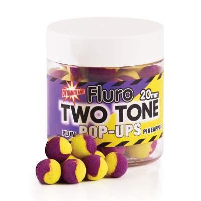 Dynamite Baits Plum- Pineapple Fluro Two Tone Pop- Up Boilies 20mm Plum-Pineapple - 20mm