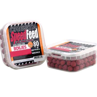 SPRO Cresta Speedfeed Pre-Drilled Boilies 9mm Strawberry/Krill