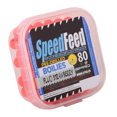 SPRO SpeedFeed Pre- Drilled Boilies 9mm Fluo Strawberry,