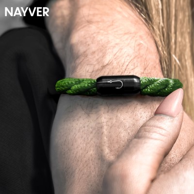 NAYVER KAPT´N Hook Armband Olive-Schwarz - 18cm