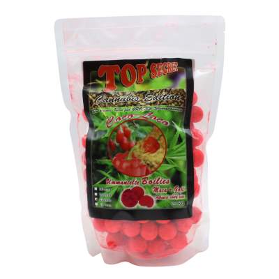 Top Secret Cannabis Edition Coco-Loco 16mm 1kg Maca-Goji Boilies ummantelt - leuchtrot