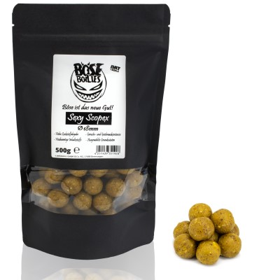 BAT-Tackle Böse Boilies 500g - 18mm - Sexy Scopex - dark yellow